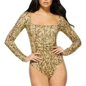 Sofia Jeans by Sofia Vergara Women's Long Sleeve Printed Bodysuit (449)